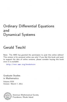 Ordinary differential equations and dynamical systems