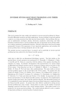 INVERSE STURM-LIOUVILLE PROBLEMS AND THEIR APPLICATIONS