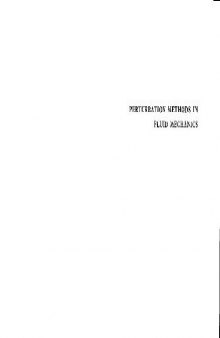 Perturbation Methods In Fluid Mechanics