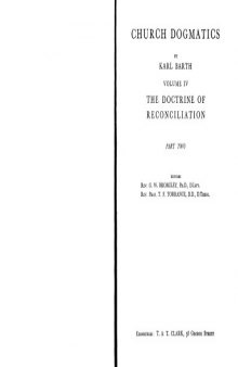 Church Dogmatics vol 4 pt 2: The Doctrine of Reconciliation