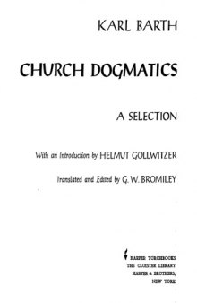 Church Dogmatics: A Selection  