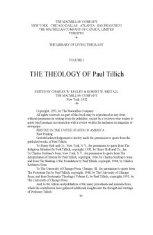 The Theology of Paul Tillich