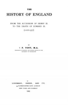 The history of England from the accession of Henry III. to the death of Edward III. (1216-1377)