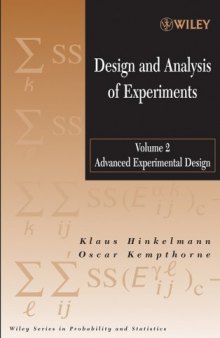 Design and Analysis of Experiments