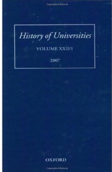 History of Universities: Volume XXII 1