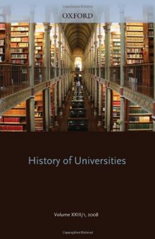 History of Universities: Volume XXIII 1