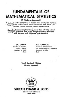 Fundamentals of Mathematical Statistics (A Modern Approach), 10th Edition  