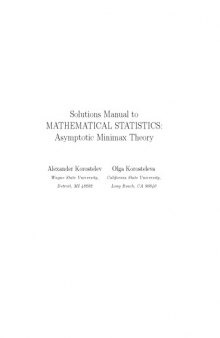 Mathematical statistics. Asymptotic minimax theory. Solutions manual