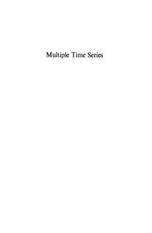 Multiple Time Series (Wiley Series in Probability and Mathematical Statistics)