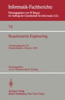 Requirements Engineering: Arbeitstagung der GI, Friedrichshafen, 12–14 Oktober 1983