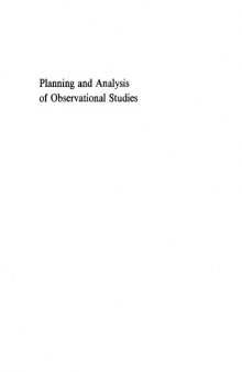 Planning and analysis of observational studies
