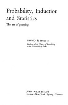 Probability, Induction and Statistics (Probability & Mathematical Statistics)