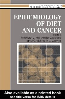 Epidemiology of diet and cancer