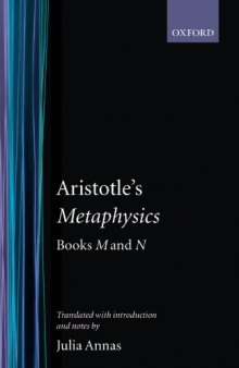 Metaphysics: Books M and N (Clarendon Aristotle Series)