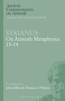 Syrianus : on Aristotle metaphysics 13-14