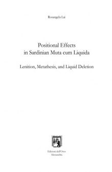 Positional Effects in Sardinian Muta cum Liquida. Lenition, Metathesis, and Liquid Deletion
