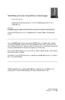 Model Building And The Analysis Of Spatial Pattern In Human Geography