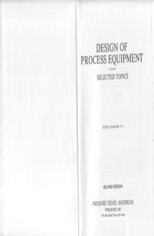 Design of Process Equipment. Selected Topics.