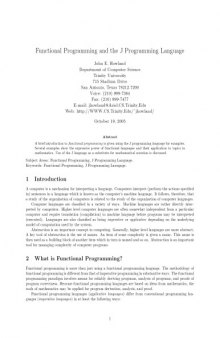 Functional programming and the J programming language