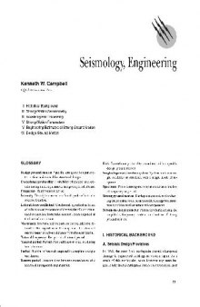 Solid earth geophysics 531-545 Seismology, Engineering