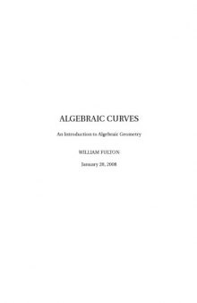 Algebraic Curves: An Introduction to Algebraic Geometry