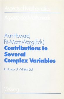 Contributions to Several Complex Variables: In Honour of Wilhelm Stoll  