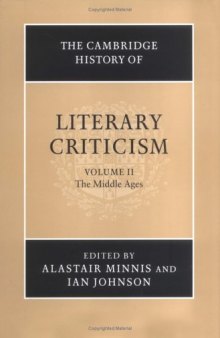 The Cambridge History of Literary Criticism, Vol. 2: The Middle Ages