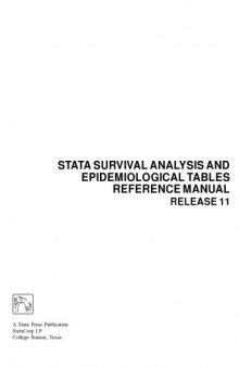 Stata Survival Analysis and Epidemiological Tables-Release 11
