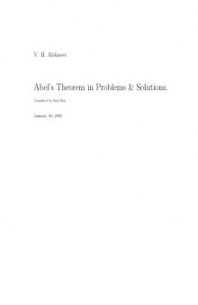Abel’s Theorem in Problems & Solutions