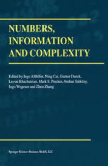 Numbers, Information and Complexity