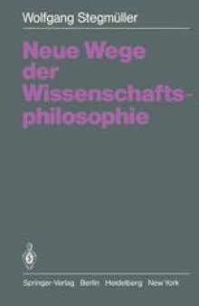 Neue Wege der Wissenschaftsphilosophie