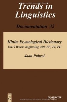 Hittite Etymological Dictionary: Words beginning with Pe, PI, PU
