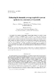 Estimating the immunity coverage required to prevent epidemics in a community of households