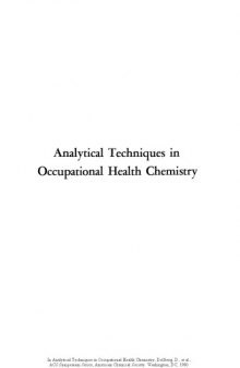 Analytical Techniques in Occupational Health Chemistry
