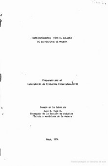 Consideraciones para el calculo de Estructuras de Madera