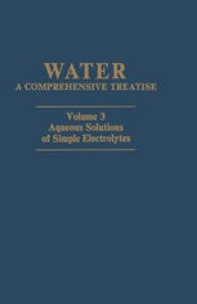 Aqueous Solutions of Simple Electrolytes