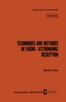 Techniques and Methods of Radio-Astronomic Reception / Tekhnika i Metody Radio-Astronomicheskogo Priema / ТЕХНИКА И МЕТОДЬІ ΠАДИО-АСТΠОНОМИЧЕСКОГ ПΠИЕМА