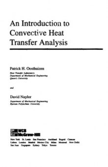 Introduction to Convective Heat Transfer Analysis