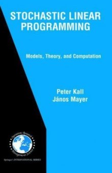 Stochastic Linear Programming Models Theory Computation