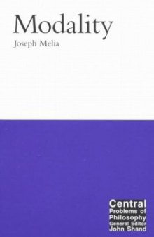 Modality (Central Problems of Philosophy)  