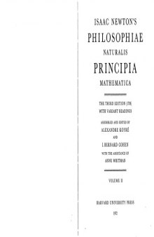 Isaac Newton's Philosoophiae naturalis Principia mathematica. The third edition with variant readings