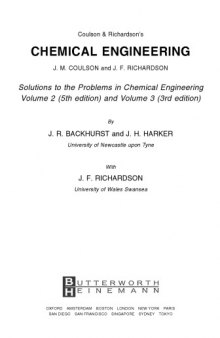 Chemical Engineering [Coulson and Richardson's] (Solutions Manual - Vol 2, 3)