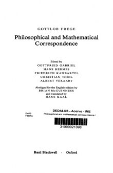 Philosophical and Mathematical Correspondence