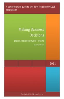 Edexcel Business Studies Unit 4a - Making Business Decisions  issue 1