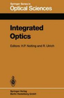 Integrated Optics: Proceedings of the Third European Conference, ECIO’85, Berlin, Germany, May 6–8, 1985