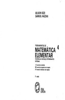 Fundamentos de Matematica Elementar 4: Sequencias, Matrizes...  Portuguese