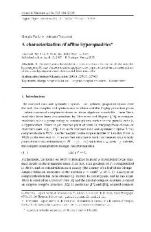 A Characterization of Affine Hyperquadrics