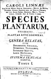 Species plantarum: exhibentes plantas rite cognitas ad genera relatas. Tomus I. 574 p. Holmiae: L. Salvii. 1753