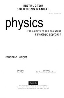 Instructor's Solutions Manual to Physics for Scientists & Engineers