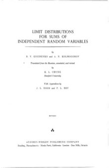 Limit Distributions for Sums of Independent Random Variables. Revised Edition 